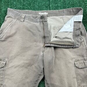 Wrangler Men's Grayish Brown Cargo Pants 37x27" MGW90TH Cotton Work Utility Y2K